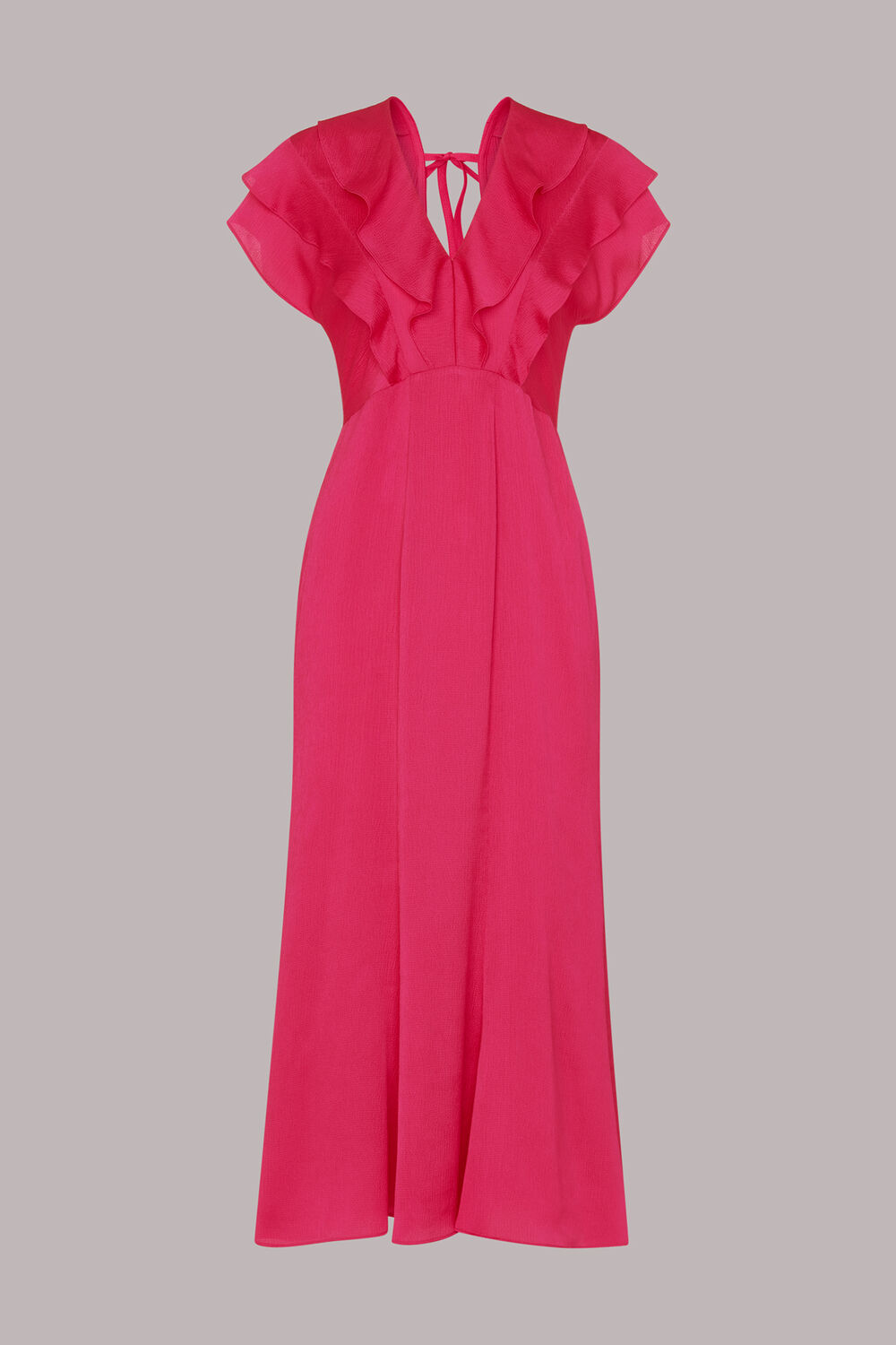 Pink Adeline Frill Midi Dress